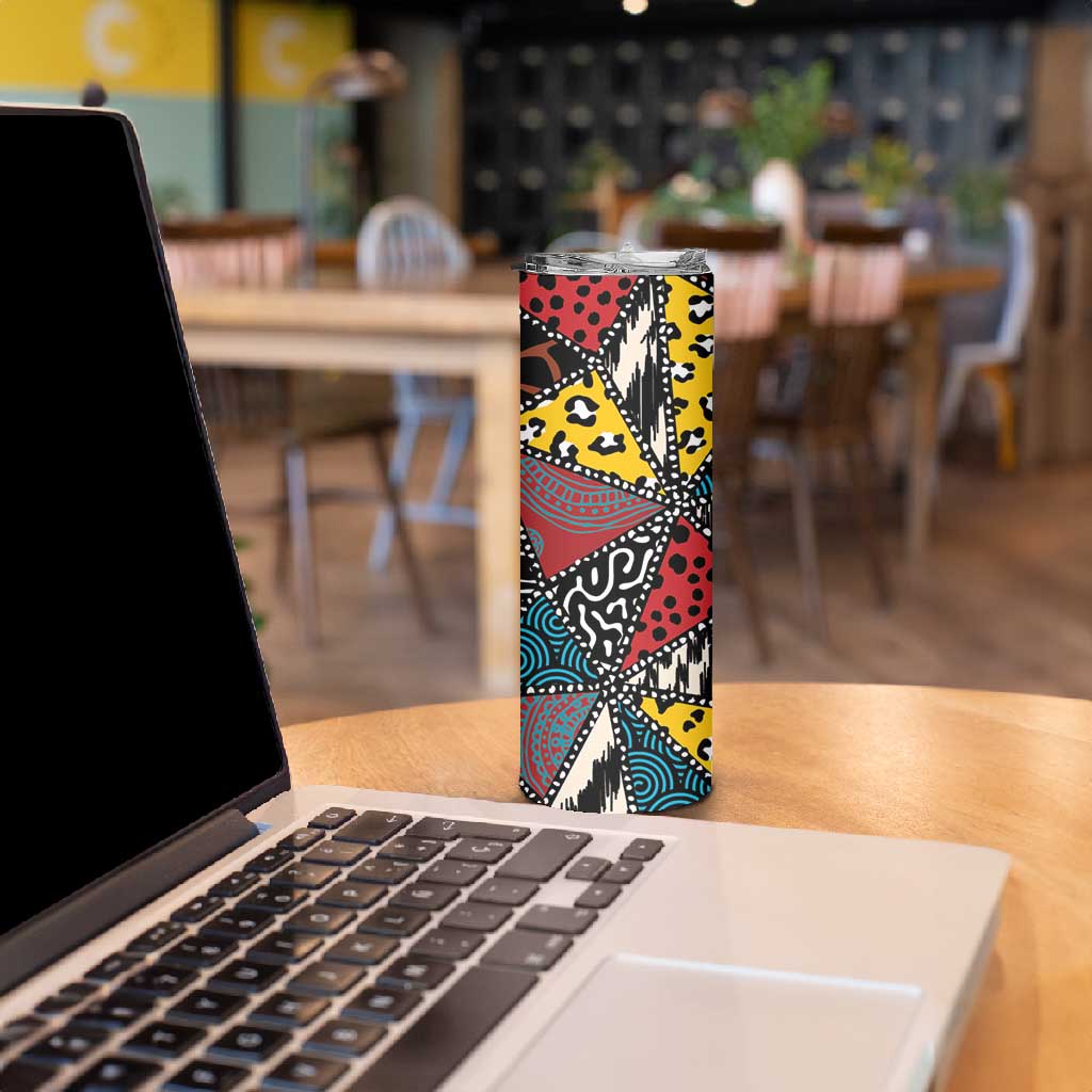 African Wild Animal Skins Skinny Tumbler Triangles Pattern Afro Pattern Style LT9