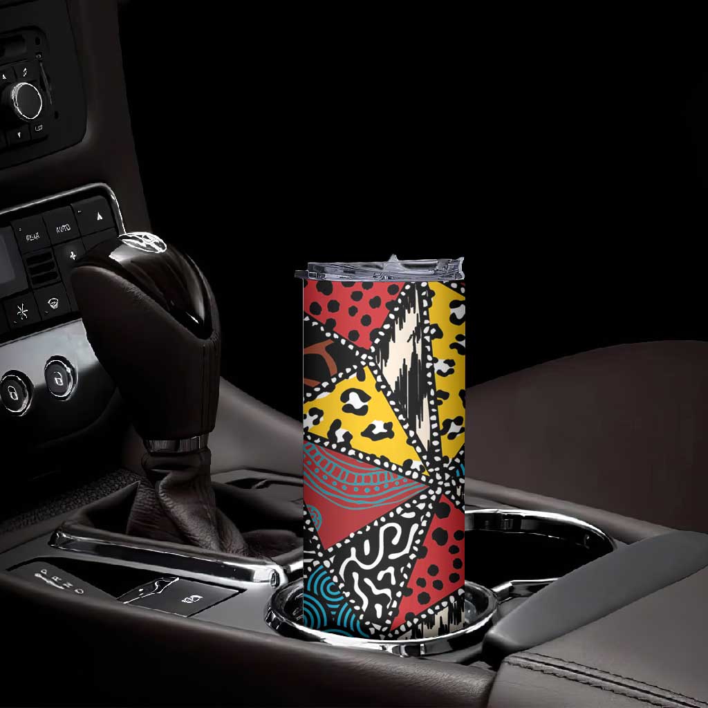 African Wild Animal Skins Skinny Tumbler Triangles Pattern Afro Pattern Style LT9
