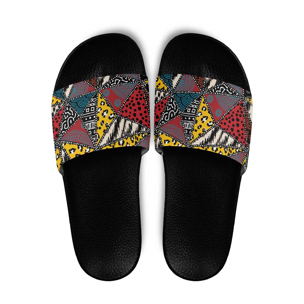 Wild Animal Skins Slide Sandals Triangles Pattern Afro Pattern Style LT9