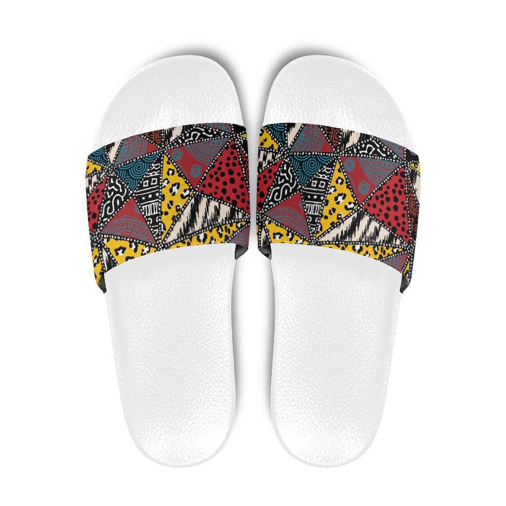 Wild Animal Skins Slide Sandals Triangles Pattern Afro Pattern Style LT9