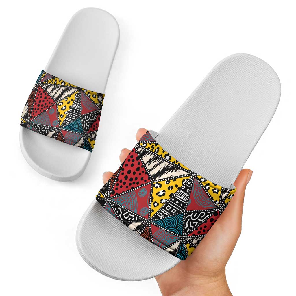 Wild Animal Skins Slide Sandals Triangles Pattern Afro Pattern Style LT9