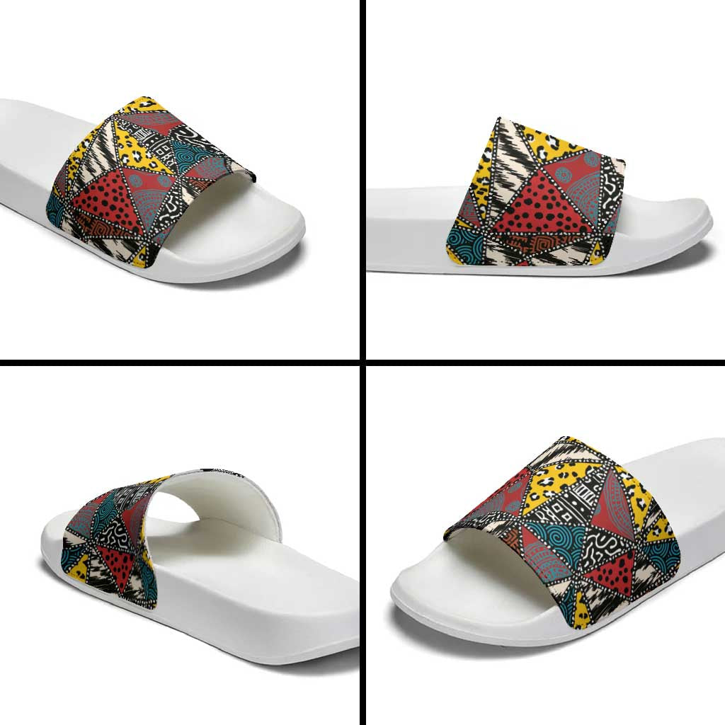 Wild Animal Skins Slide Sandals Triangles Pattern Afro Pattern Style LT9