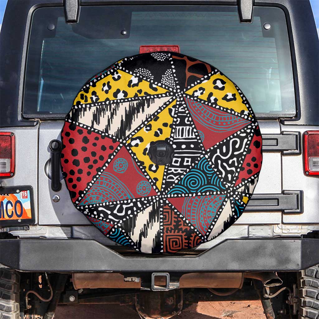 Wild Animal Skins Spare Tire Cover Triangles Pattern Afro Pattern Style LT9