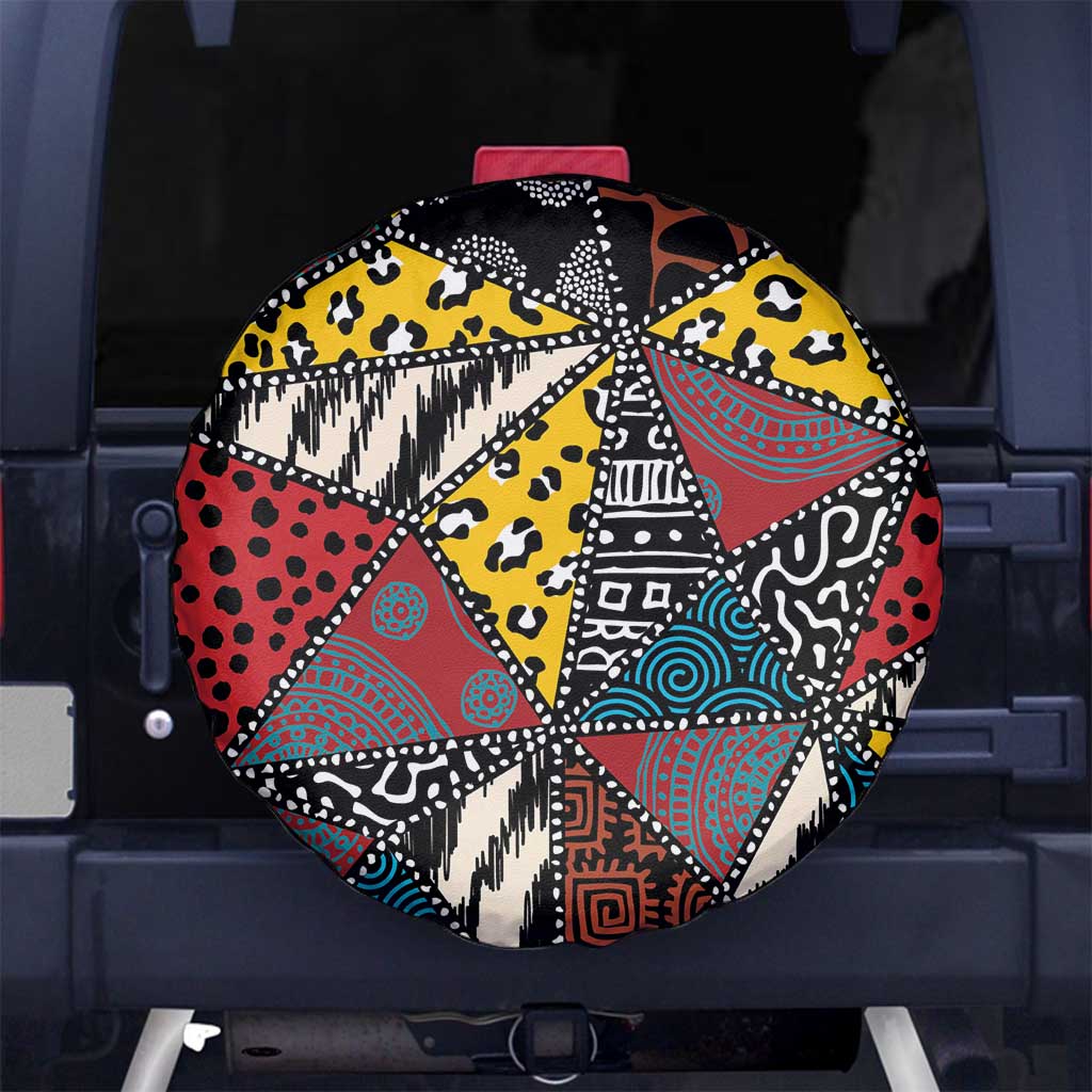 Wild Animal Skins Spare Tire Cover Triangles Pattern Afro Pattern Style LT9