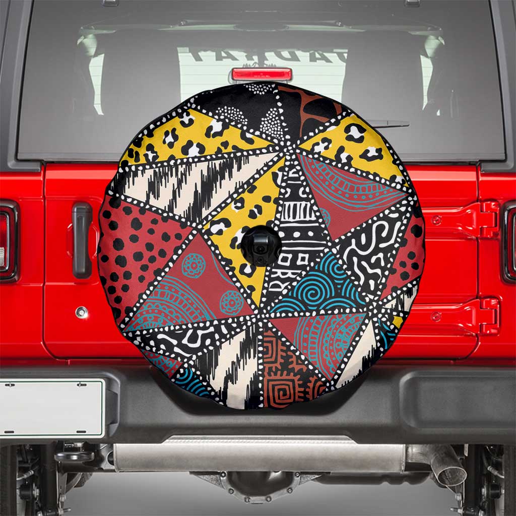 Wild Animal Skins Spare Tire Cover Triangles Pattern Afro Pattern Style LT9