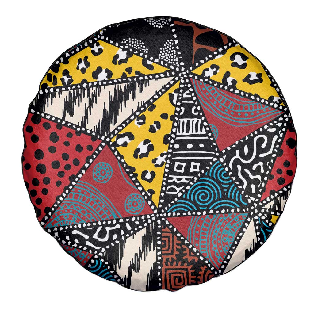 Wild Animal Skins Spare Tire Cover Triangles Pattern Afro Pattern Style LT9