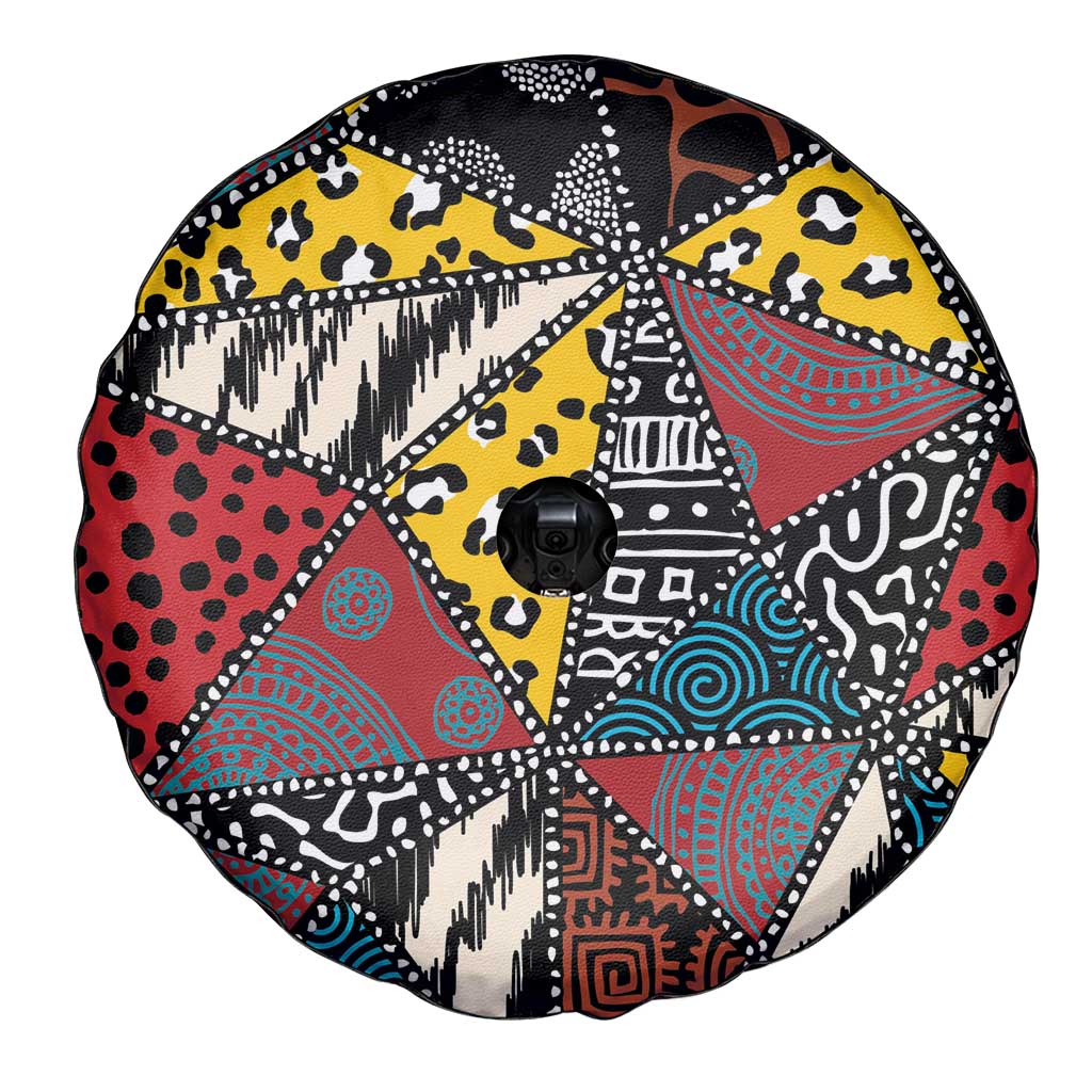 Wild Animal Skins Spare Tire Cover Triangles Pattern Afro Pattern Style LT9