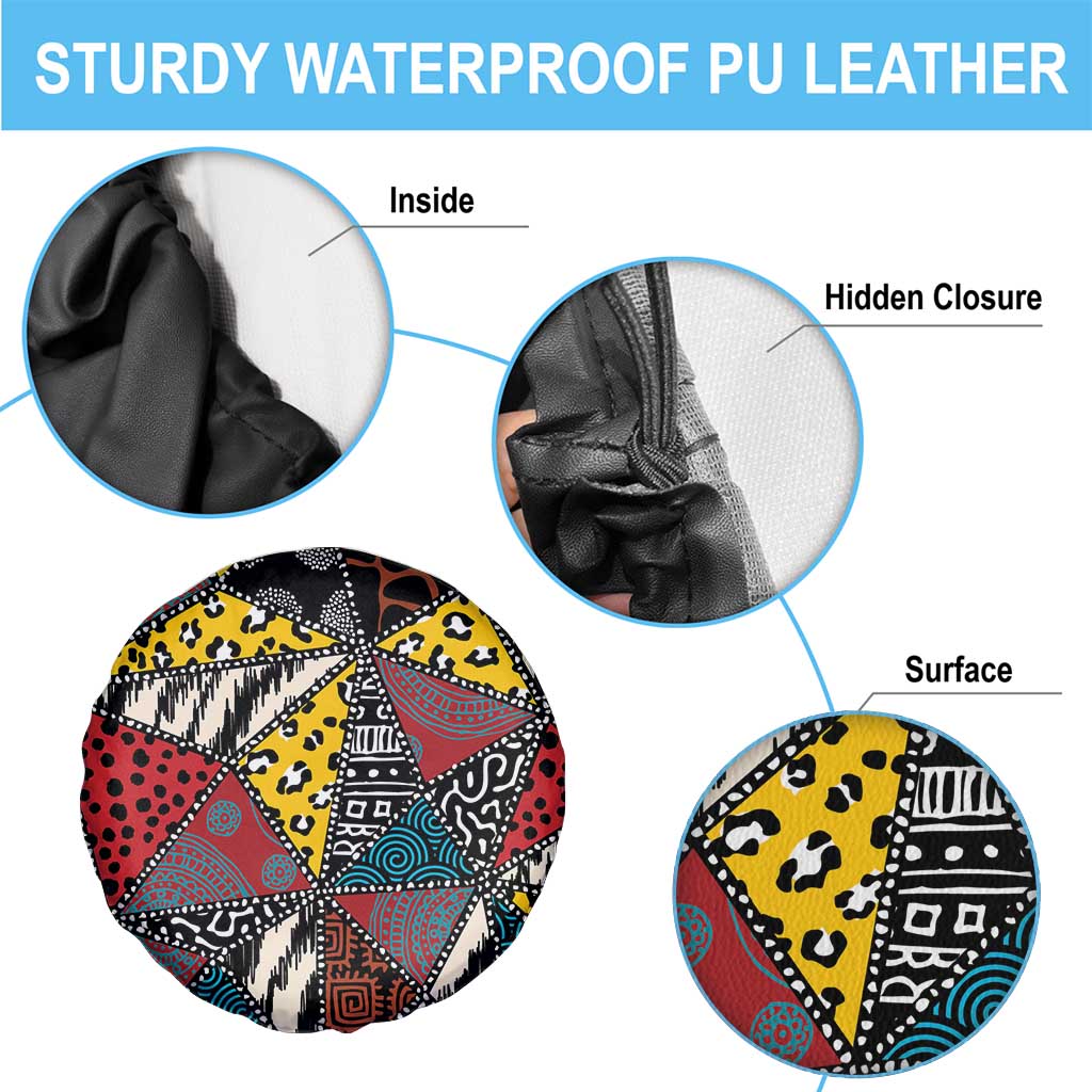 Wild Animal Skins Spare Tire Cover Triangles Pattern Afro Pattern Style LT9