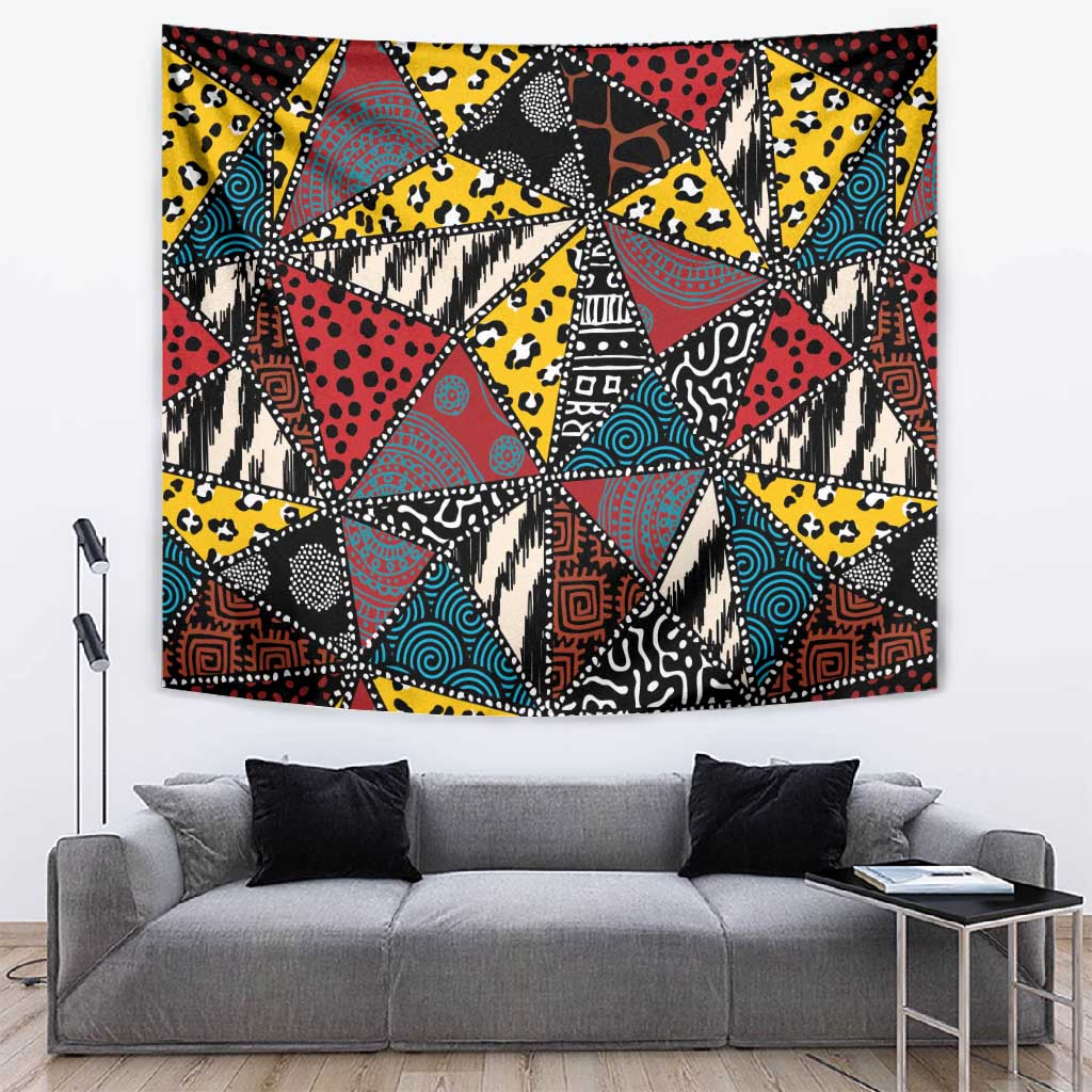 African Wild Animal Skins Tapestry Triangles Pattern Afro Pattern Style LT9