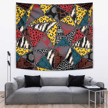 African Wild Animal Skins Tapestry Triangles Pattern Afro Pattern Style LT9
