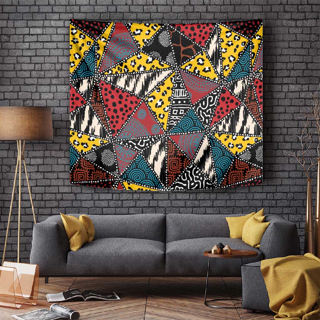African Wild Animal Skins Tapestry Triangles Pattern Afro Pattern Style LT9
