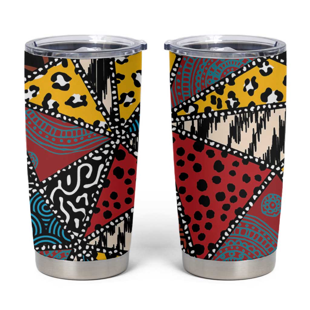 African Wild Animal Skins Tumbler Cup Triangles Pattern Afro Pattern Style LT9