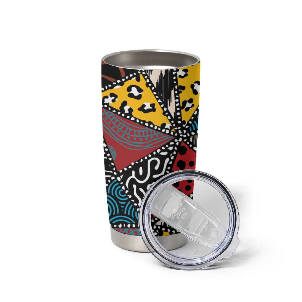 African Wild Animal Skins Tumbler Cup Triangles Pattern Afro Pattern Style LT9
