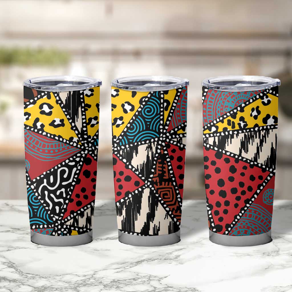 African Wild Animal Skins Tumbler Cup Triangles Pattern Afro Pattern Style LT9