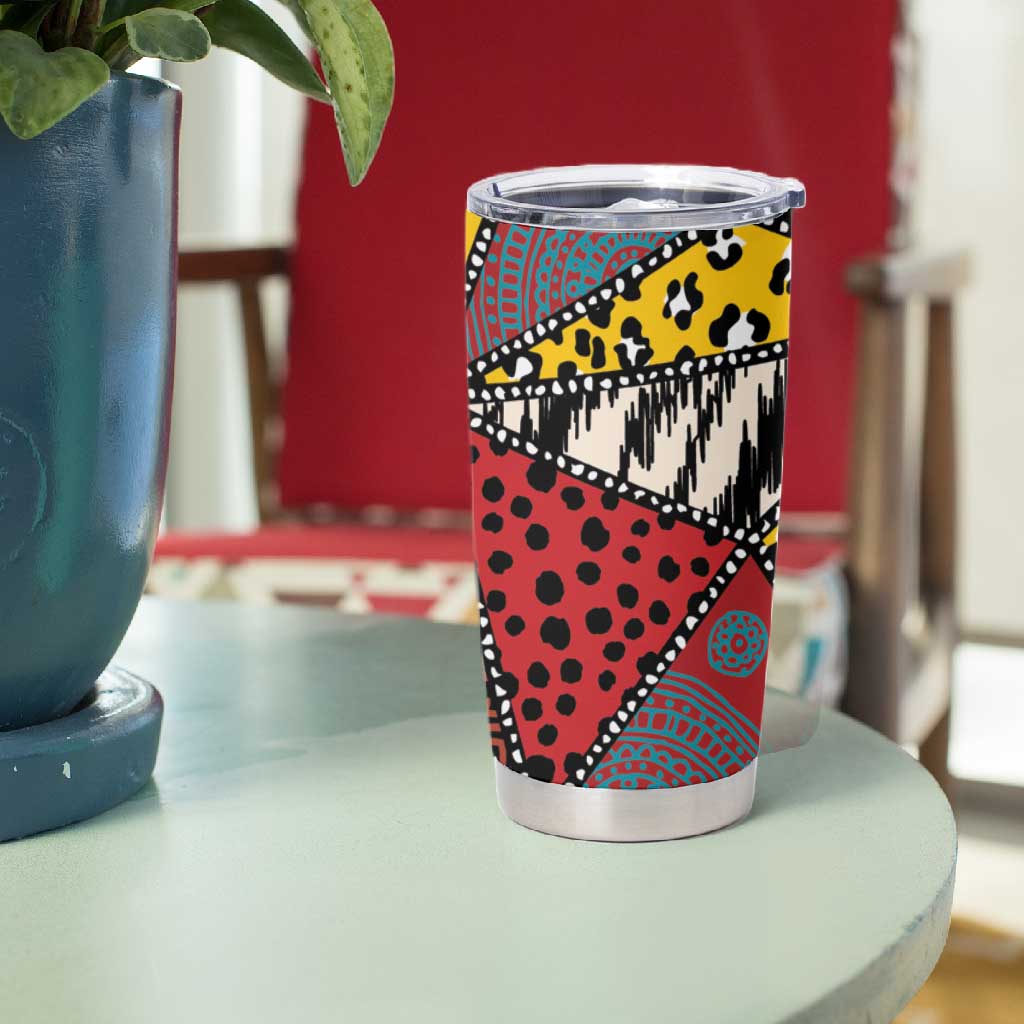 African Wild Animal Skins Tumbler Cup Triangles Pattern Afro Pattern Style LT9