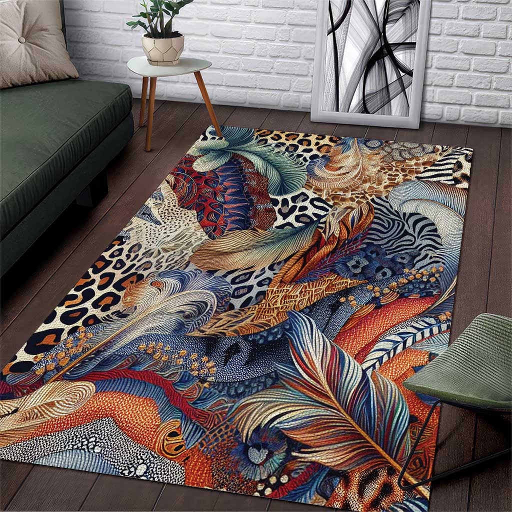 African Wild Animal Skins Area Rug Unique Leopard Zebra And Snake Patterns LT9