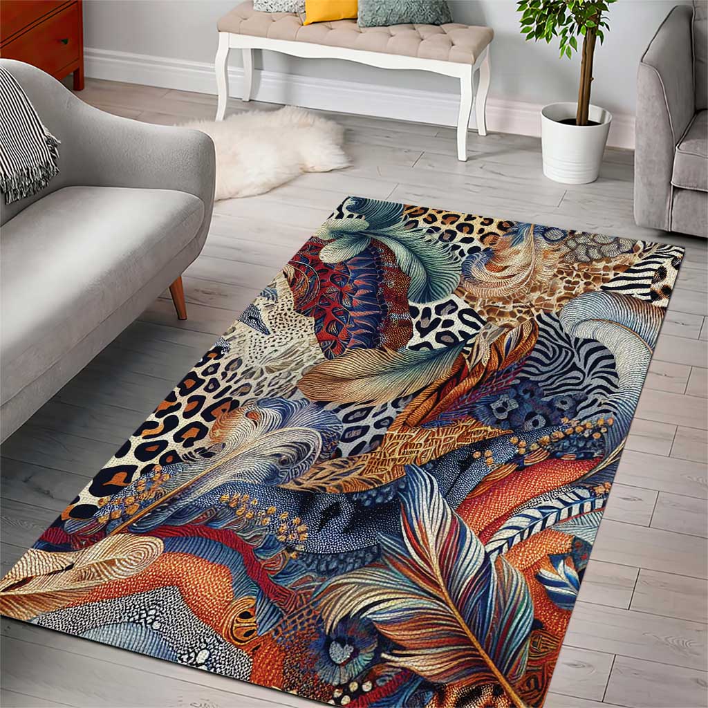 African Wild Animal Skins Area Rug Unique Leopard Zebra And Snake Patterns LT9