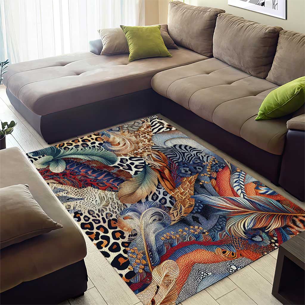 African Wild Animal Skins Area Rug Unique Leopard Zebra And Snake Patterns LT9