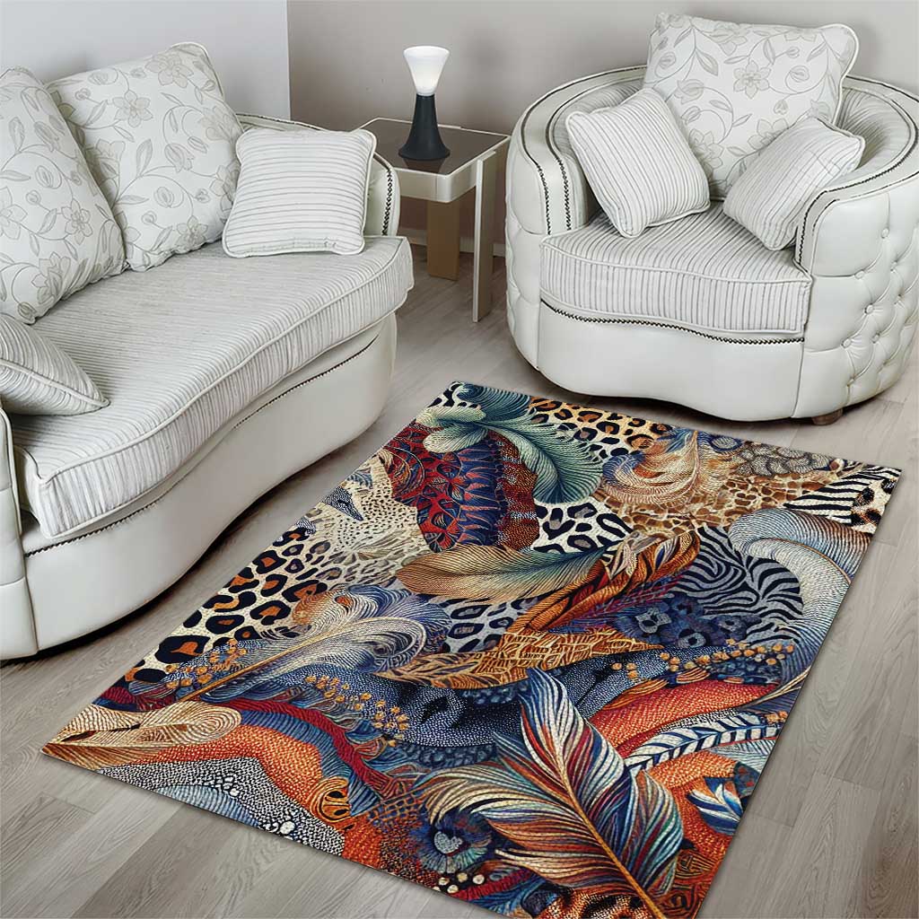 African Wild Animal Skins Area Rug Unique Leopard Zebra And Snake Patterns LT9