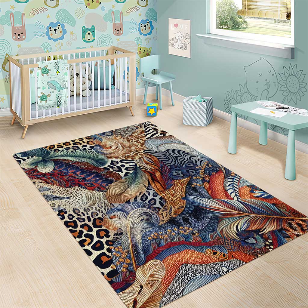 African Wild Animal Skins Area Rug Unique Leopard Zebra And Snake Patterns LT9