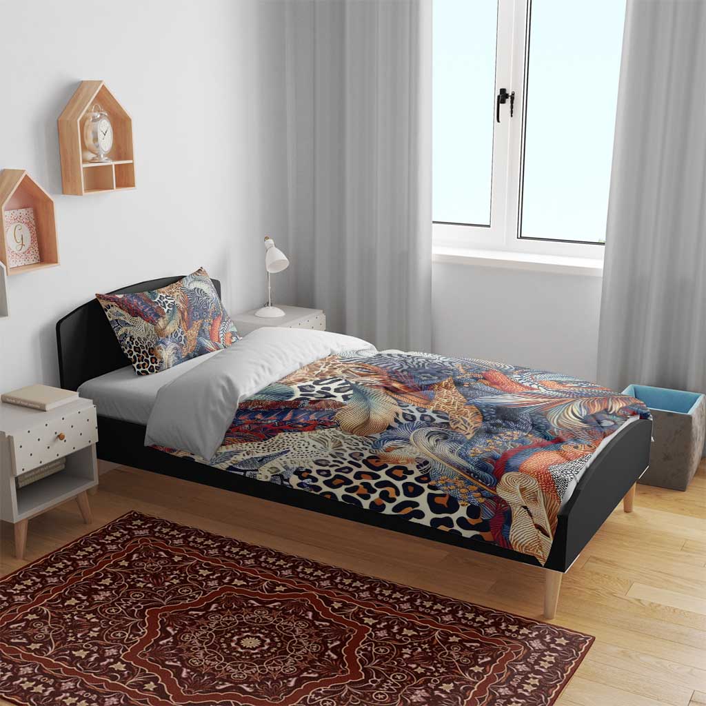 African Wild Animal Skins Bedding Set Unique Leopard Zebra And Snake Patterns LT9