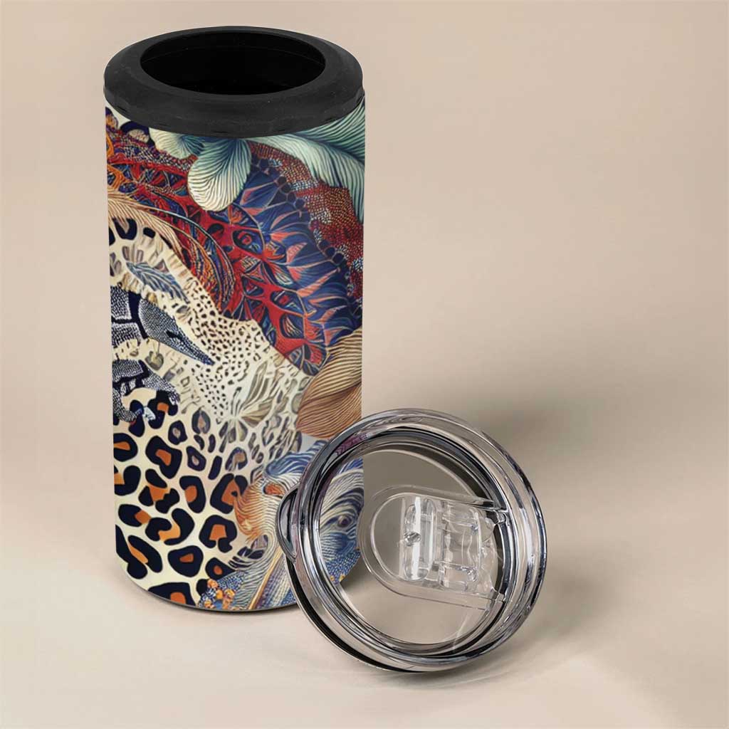 African Wild Animal Skins 4 in 1 Can Cooler Tumbler Unique Leopard Zebra And Snake Patterns LT9