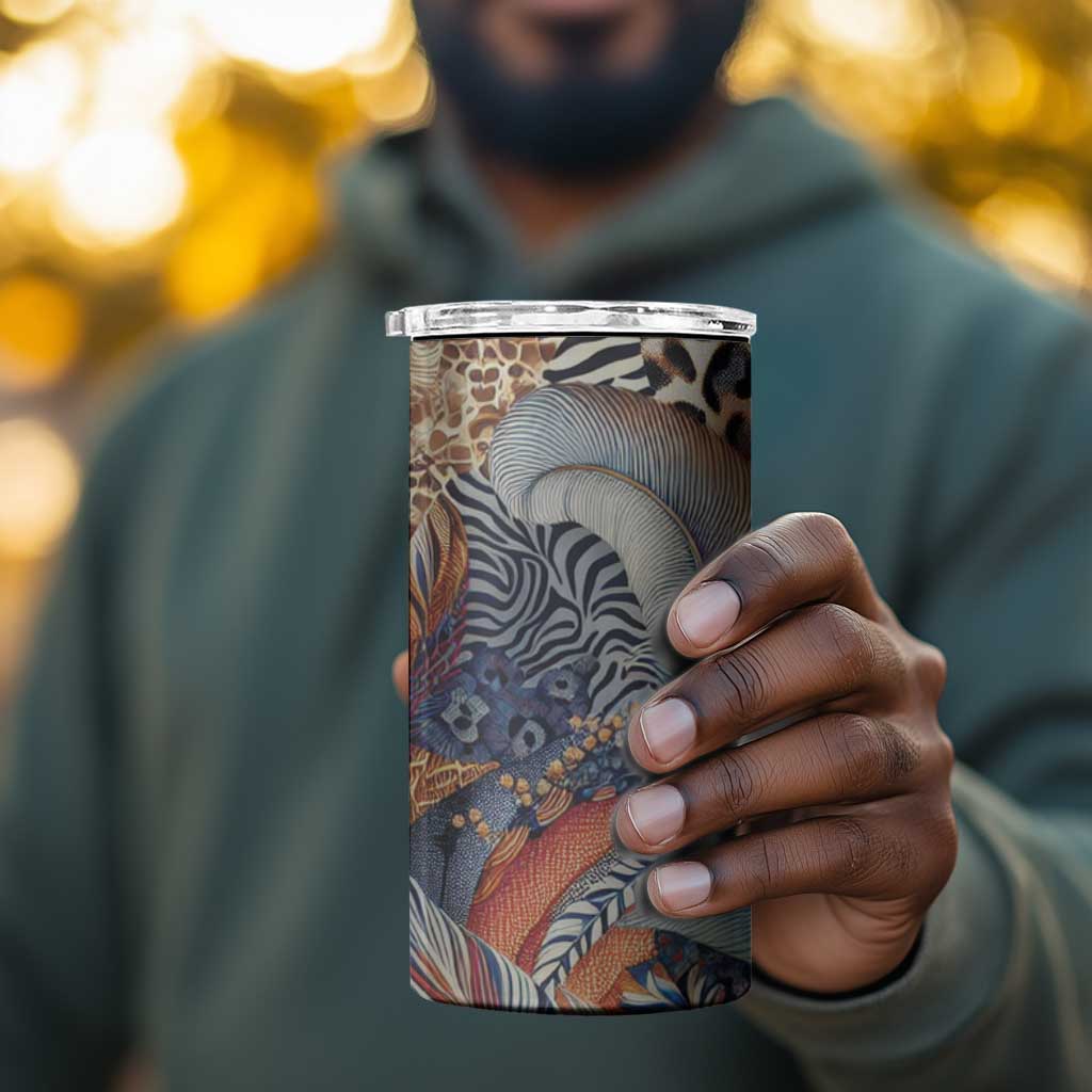 African Wild Animal Skins 4 in 1 Can Cooler Tumbler Unique Leopard Zebra And Snake Patterns LT9