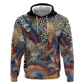 Wild Animal Skins Hoodie Unique Leopard Zebra And Snake Patterns LT9
