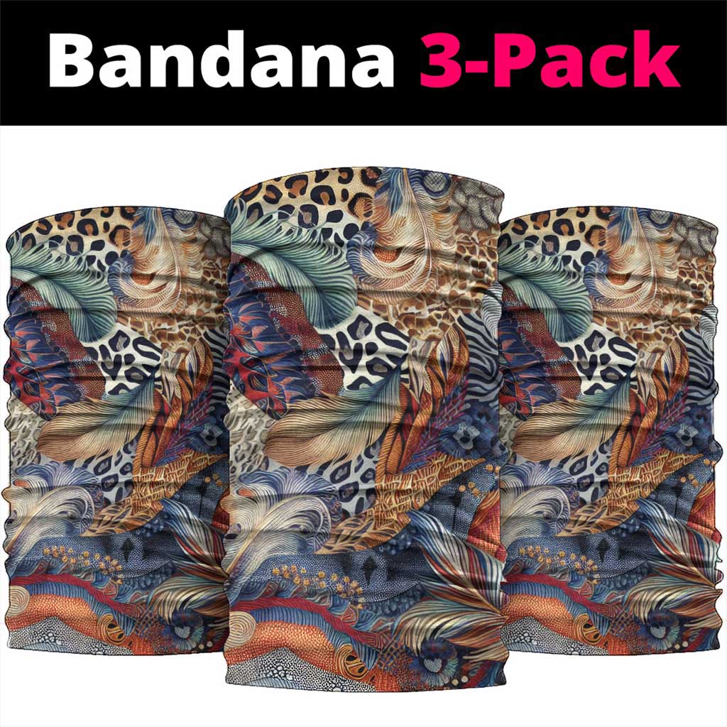 Wild Animal Skins Neck Gaiter Unique Leopard Zebra And Snake Patterns LT9