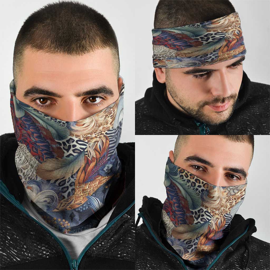 Wild Animal Skins Neck Gaiter Unique Leopard Zebra And Snake Patterns LT9