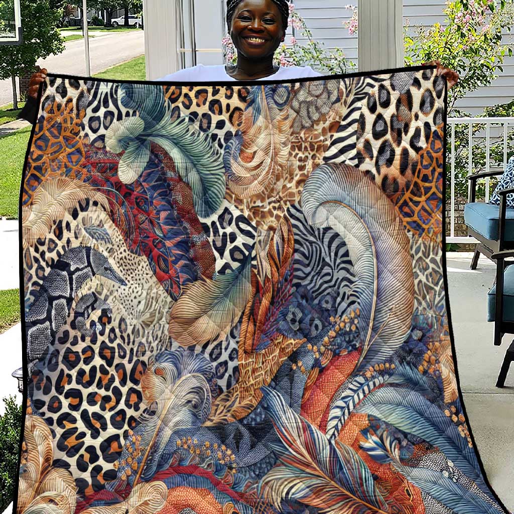 African Wild Animal Skins Quilt Unique Leopard Zebra And Snake Patterns LT9