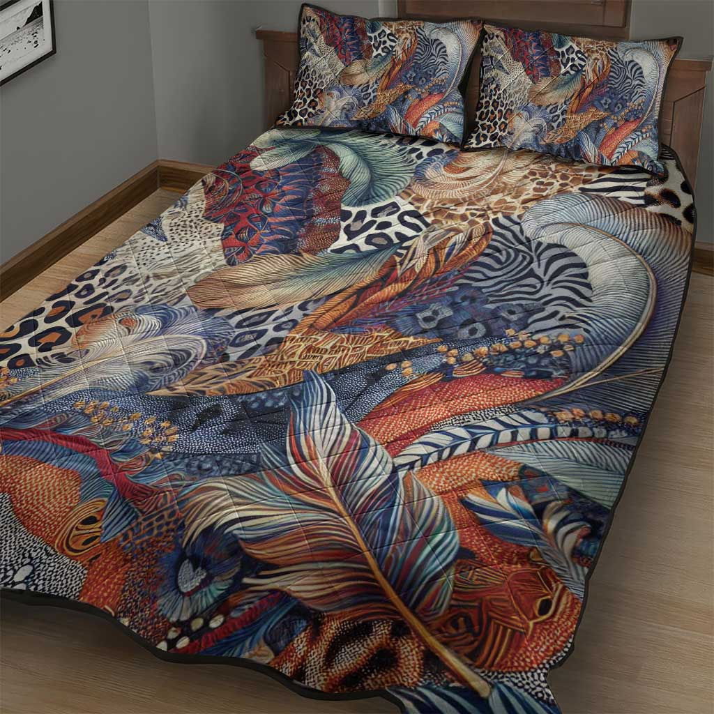 African Wild Animal Skins Quilt Bed Set Unique Leopard Zebra And Snake Patterns LT9