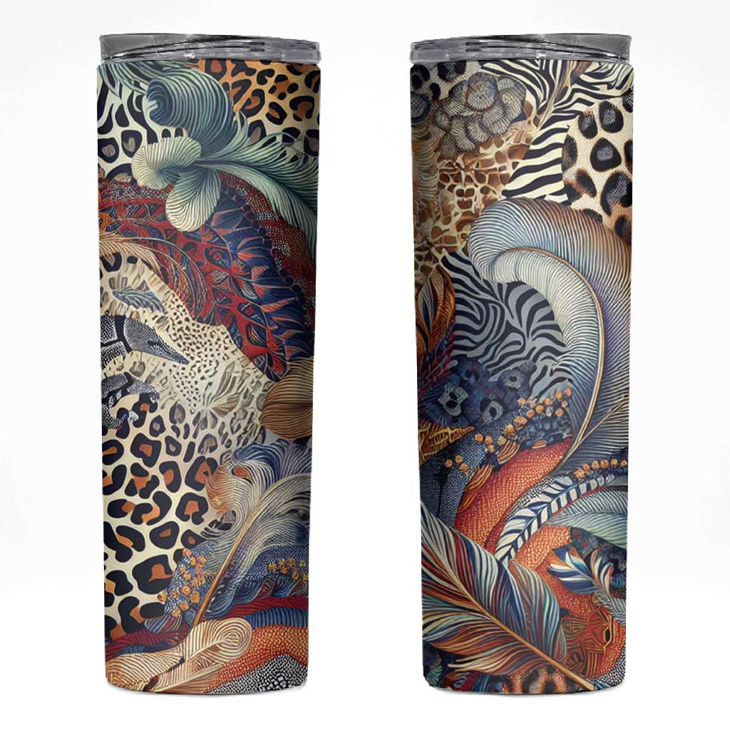 African Wild Animal Skins Skinny Tumbler Unique Leopard Zebra And Snake Patterns LT9