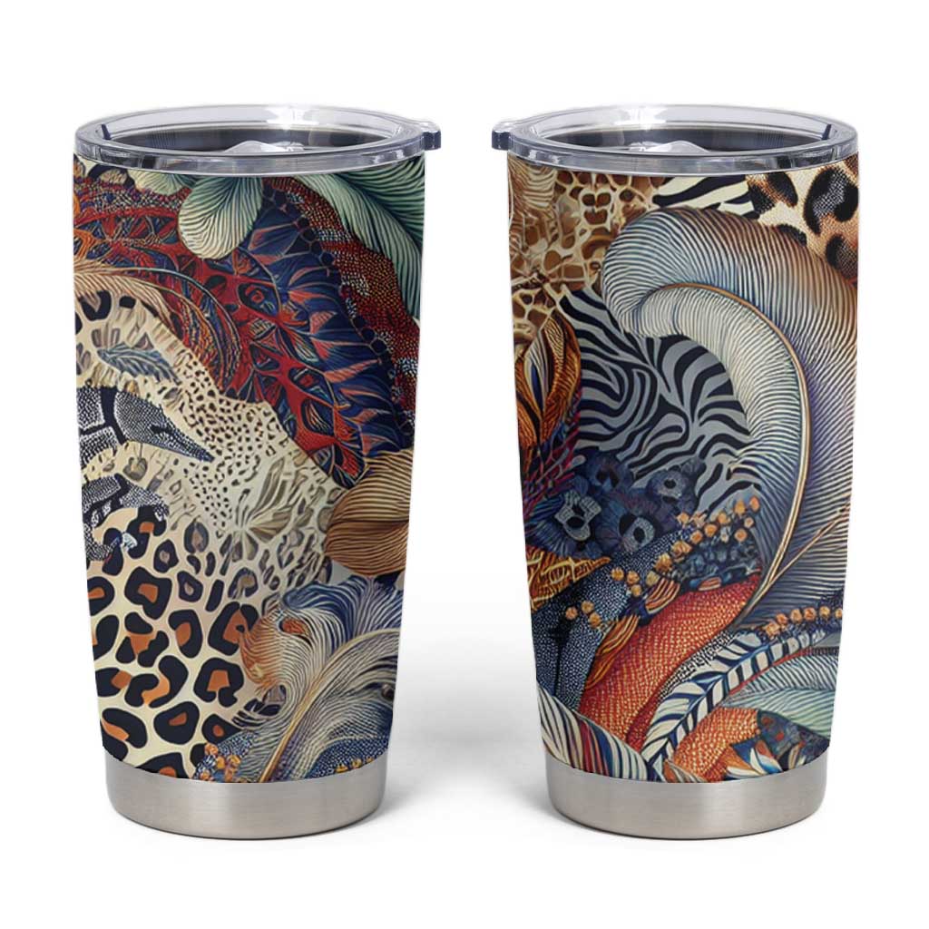 African Wild Animal Skins Tumbler Cup Unique Leopard Zebra And Snake Patterns LT9