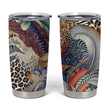 African Wild Animal Skins Tumbler Cup Unique Leopard Zebra And Snake Patterns LT9