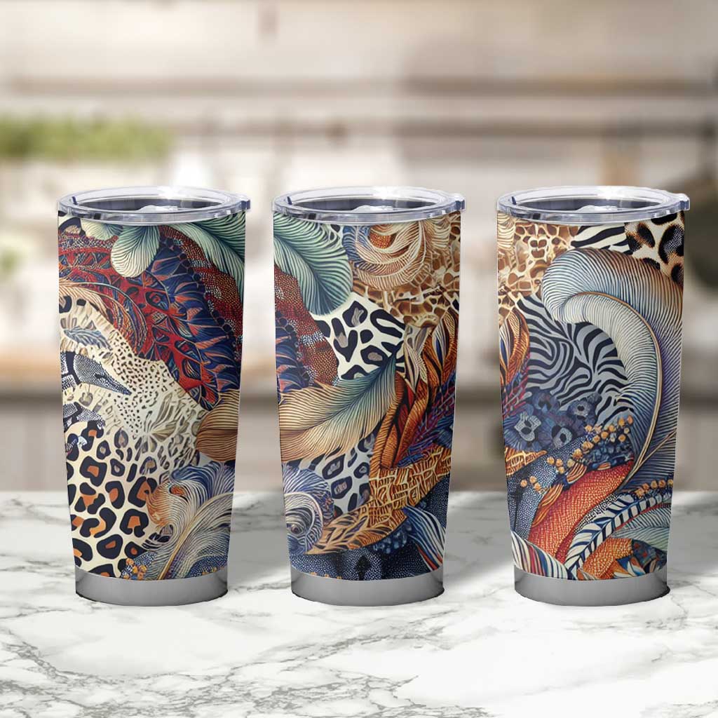 African Wild Animal Skins Tumbler Cup Unique Leopard Zebra And Snake Patterns LT9
