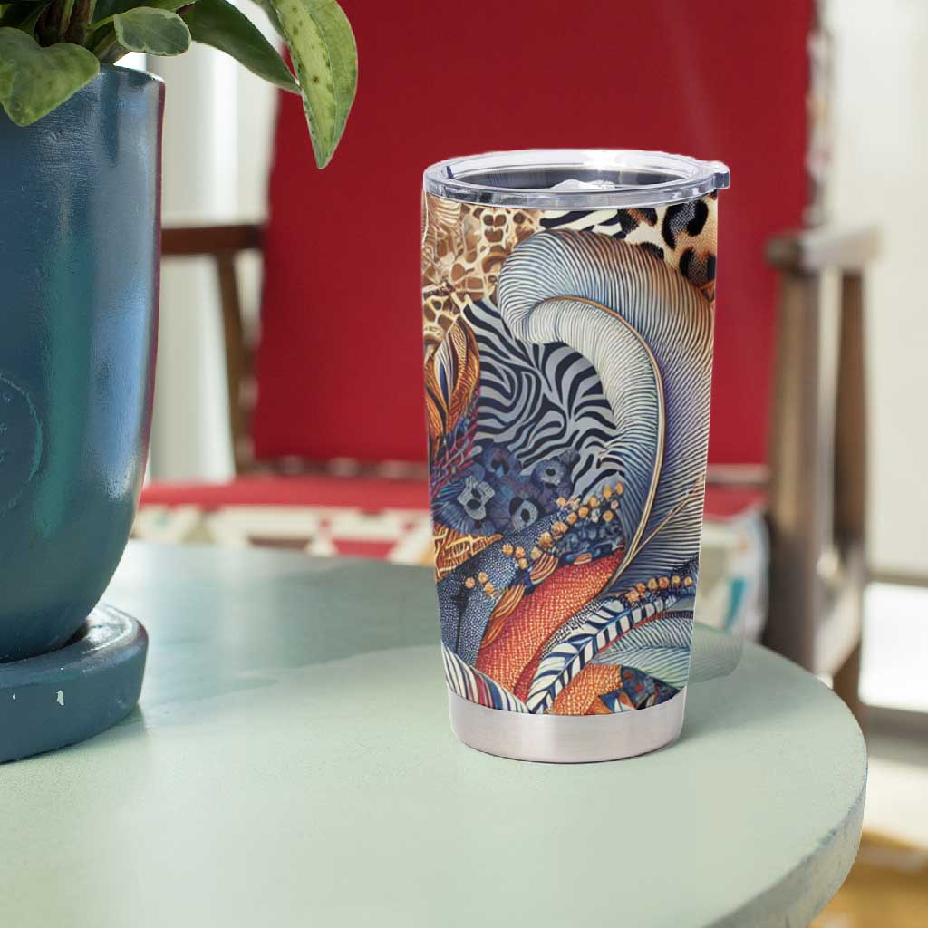 African Wild Animal Skins Tumbler Cup Unique Leopard Zebra And Snake Patterns LT9