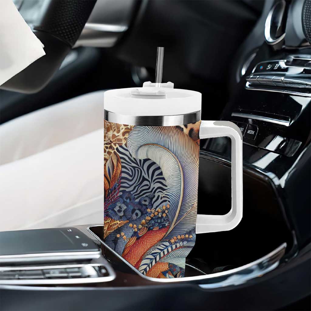 African Wild Animal Skins Tumbler With Handle Unique Leopard Zebra And Snake Patterns LT9