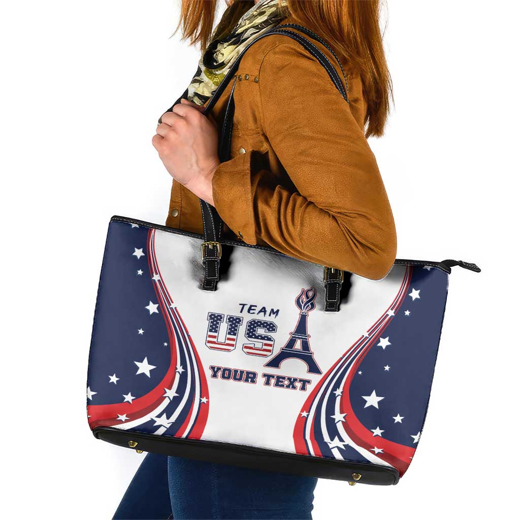 Personalized USA Make America Strong Again Leather Tote Bag Go Paris 2024 LT9