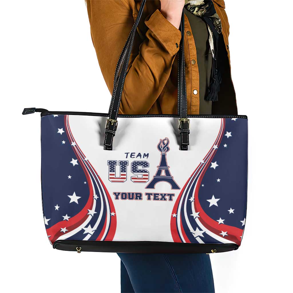 Personalized USA Make America Strong Again Leather Tote Bag Go Paris 2024 LT9