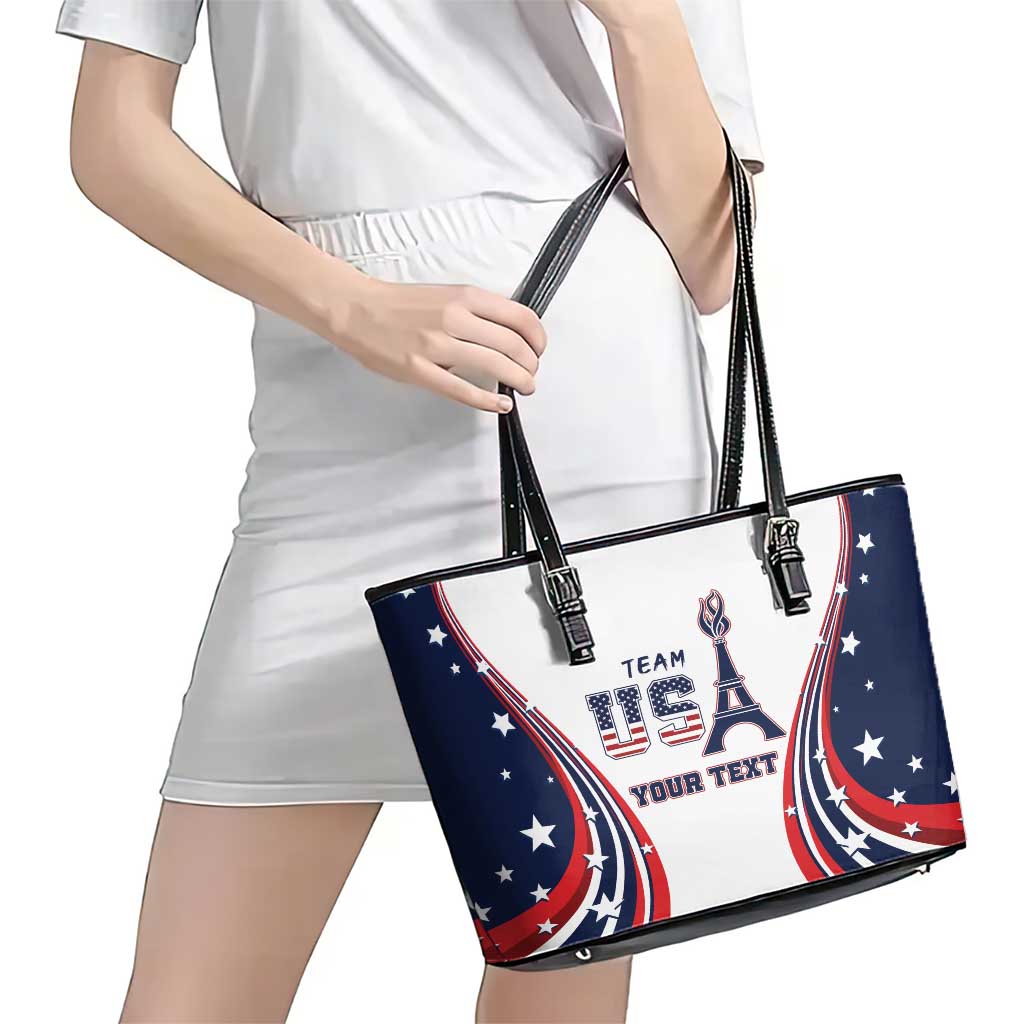 Personalized USA Make America Strong Again Leather Tote Bag Go Paris 2024 LT9