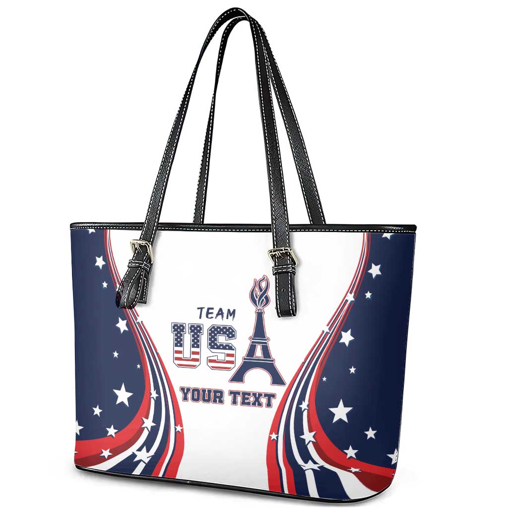 Personalized USA Make America Strong Again Leather Tote Bag Go Paris 2024 LT9