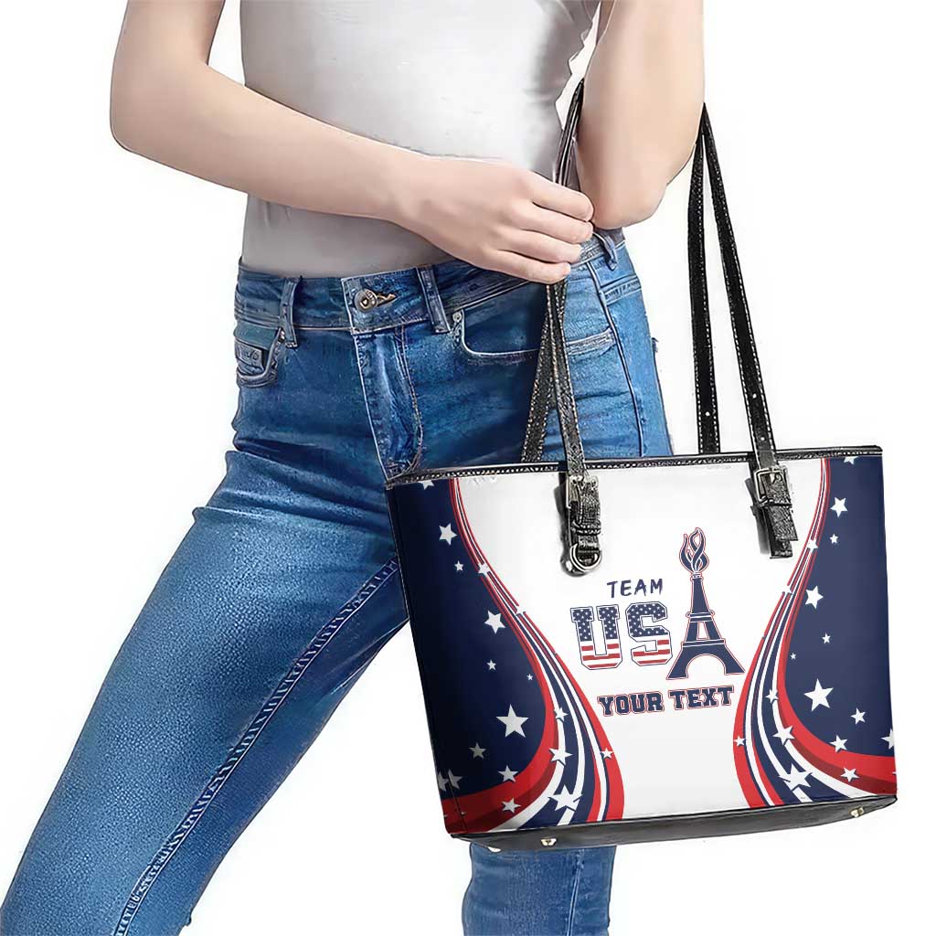 Personalized USA Make America Strong Again Leather Tote Bag Go Paris 2024 LT9