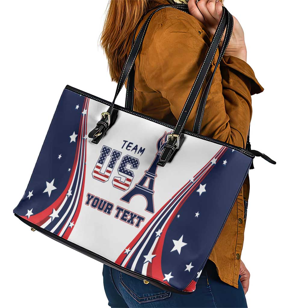 Personalized USA Make America Strong Again Leather Tote Bag Go Paris 2024 LT9