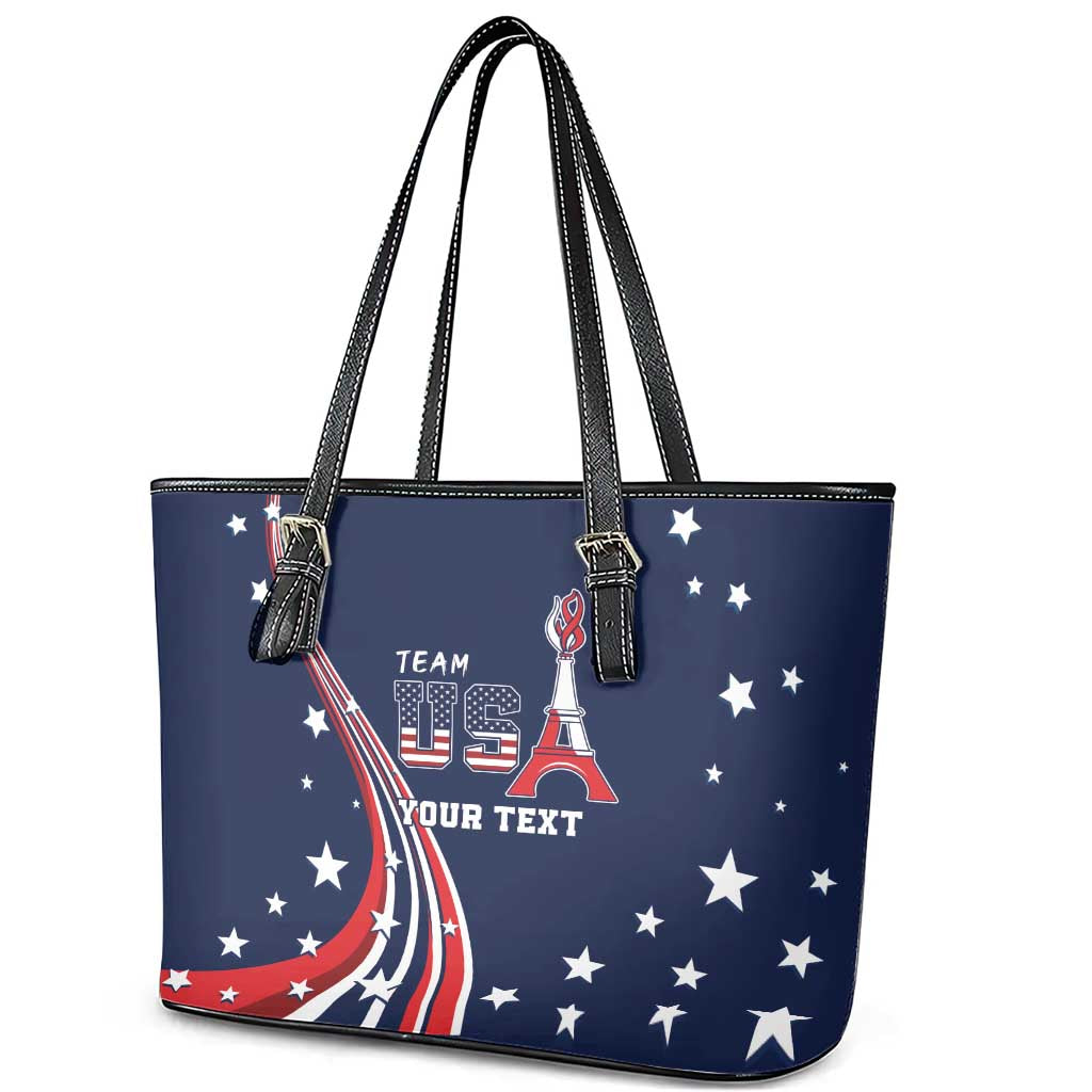 Personalized USA One For All Leather Tote Bag Go Paris 2024 LT9