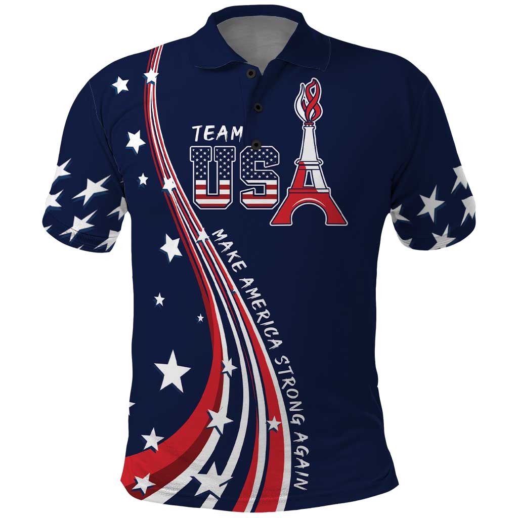 Personalized USA One For All Polo Shirt Go Paris 2024 LT9