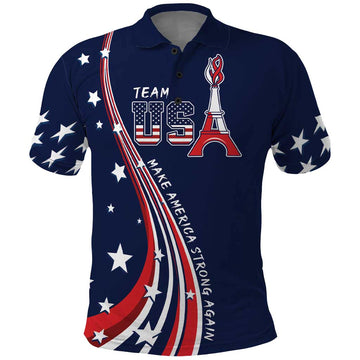 Personalized USA One For All Polo Shirt Go Paris 2024 LT9