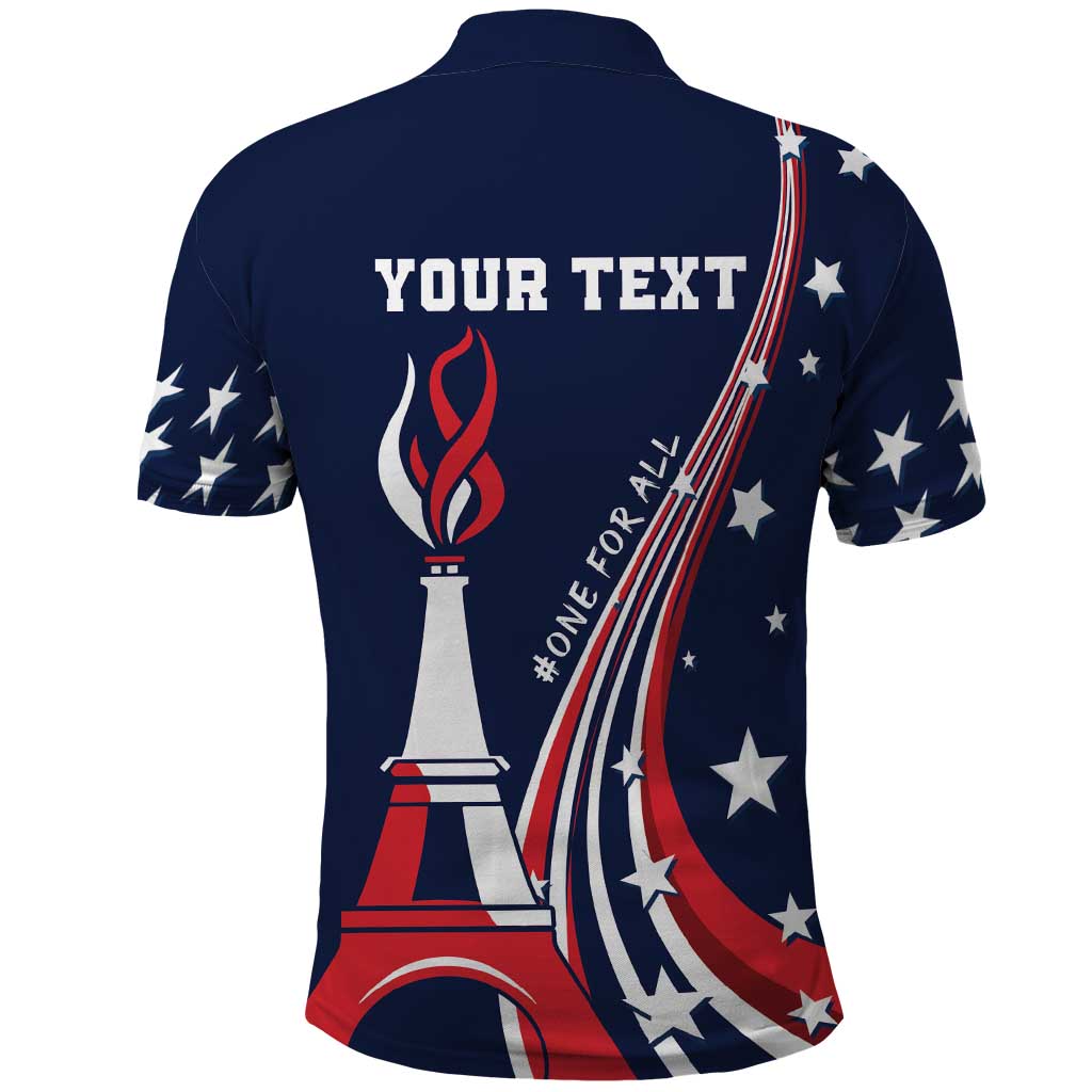 Personalized USA One For All Polo Shirt Go Paris 2024 LT9