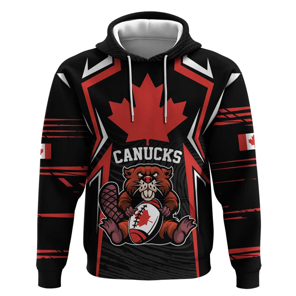 Custom Canada Rugby Pacific Hoodie Beaver and Maple Leaf LT9
