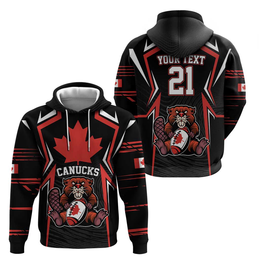 Custom Canada Rugby Pacific Hoodie Beaver and Maple Leaf LT9